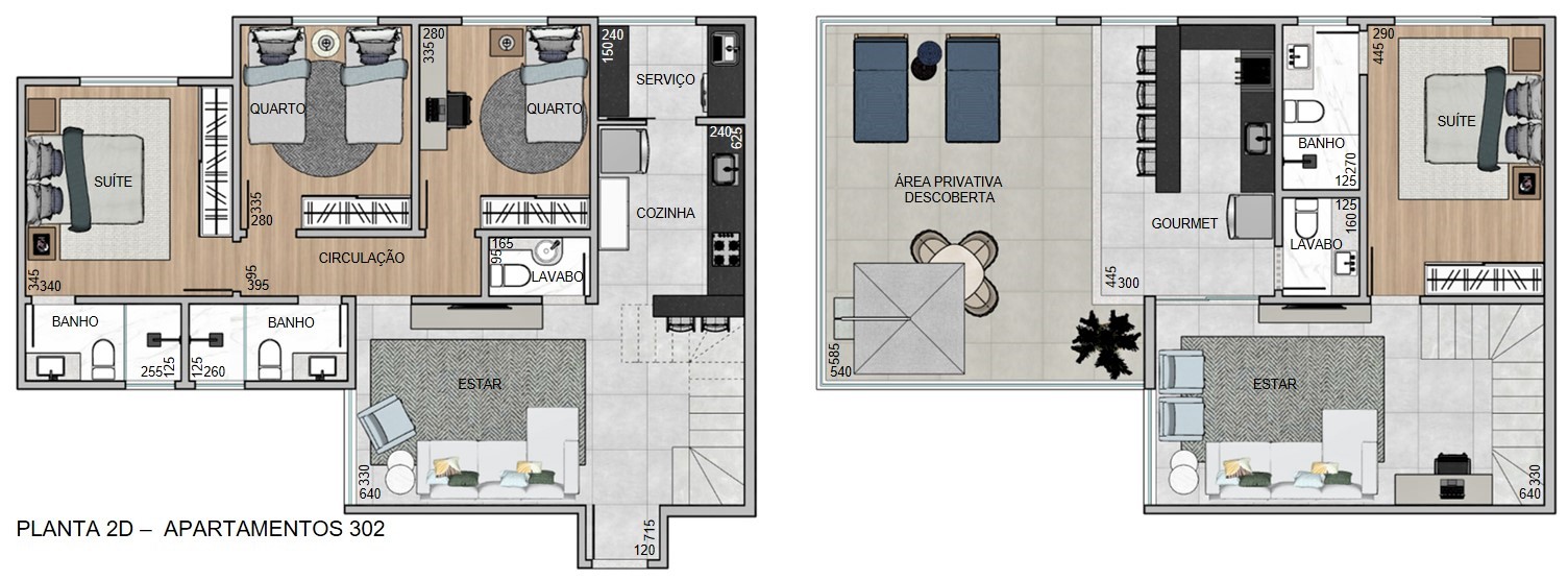 4 quartos cobertura — 2