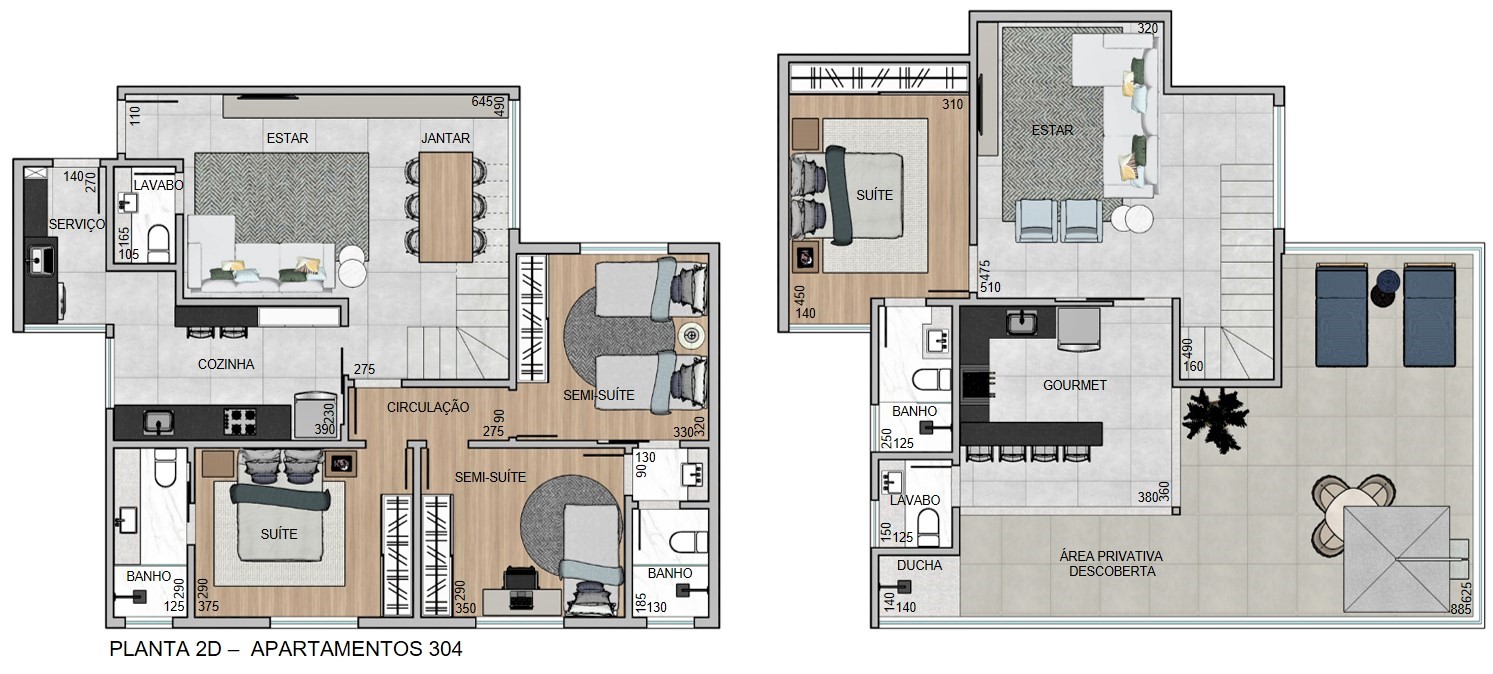 4 quartos cobertura — 4