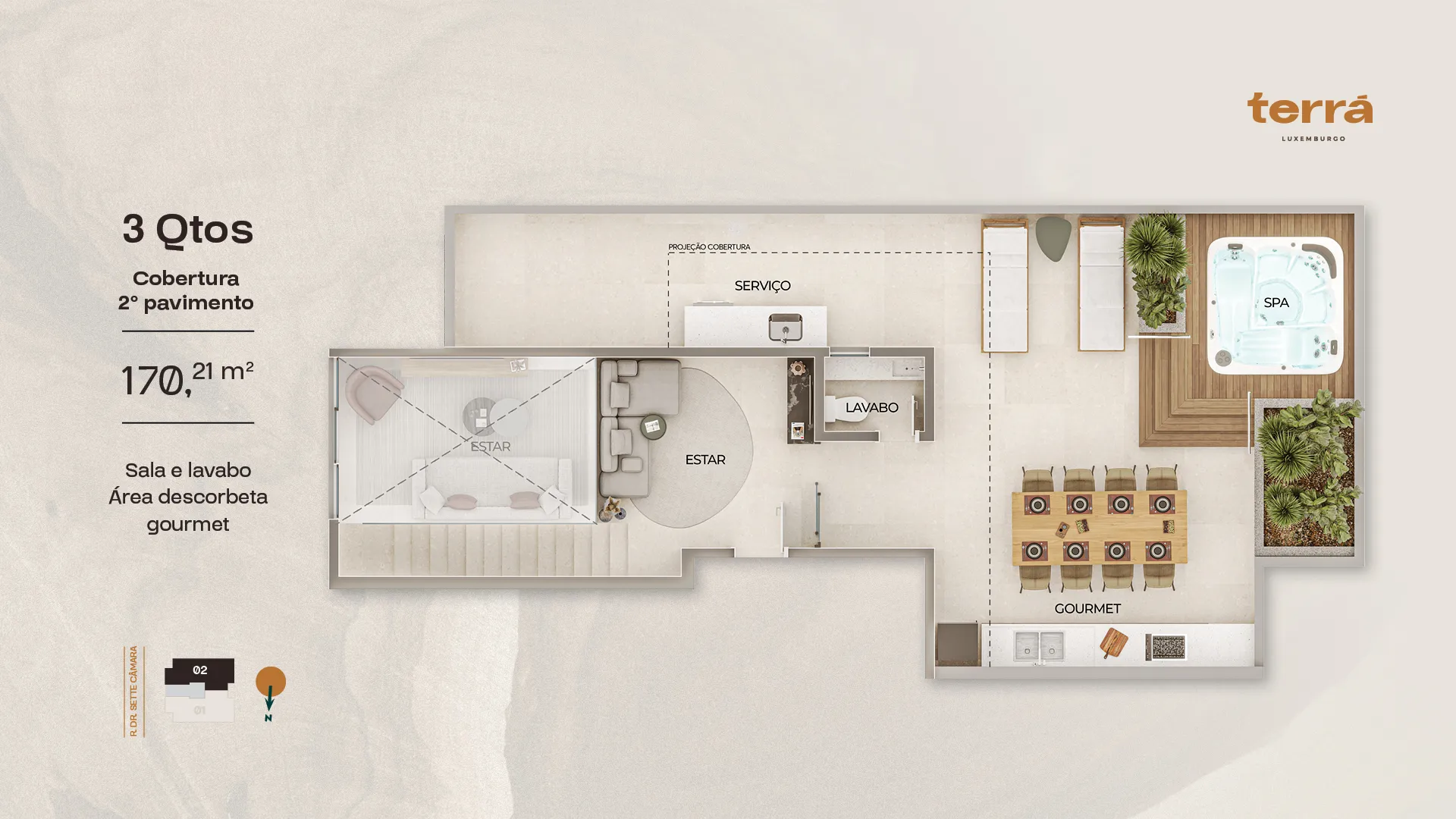 3 Quartos Cobertura - 170 m² — 2